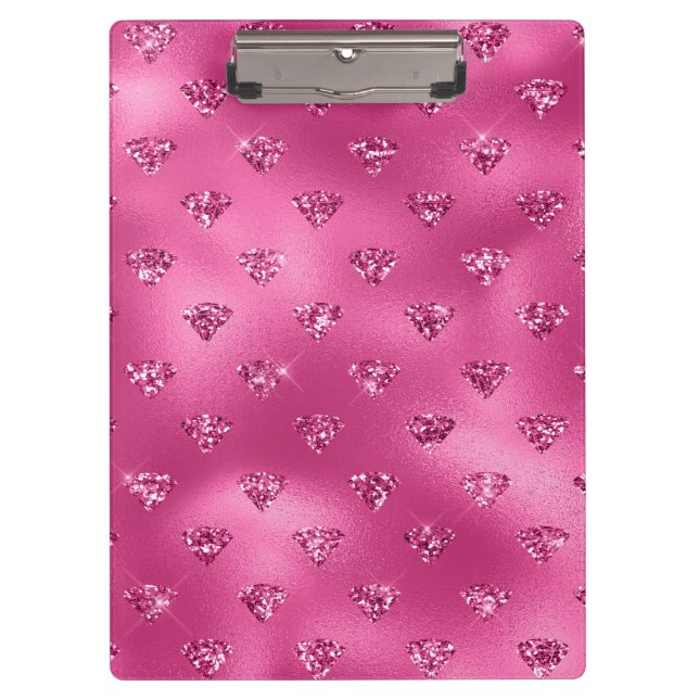 Porte-bloc Glamour Rose Clair Diamants Étincelants (Devant)