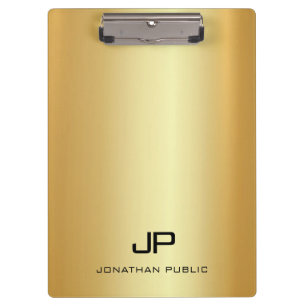 Porte-bloc Gold Look moderne Monogramme Modèle élégant