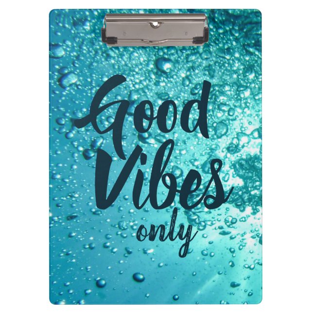Porte-bloc Good Vibes et Cool Blue Water (Devant)