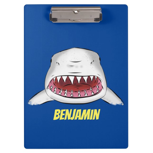 Porte-bloc Grand requin blanc moyen dessin animé (Devant)