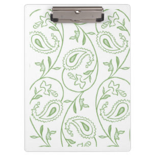 Porte-bloc "Green Paisley Bloom" Spirale Artistique Élégante