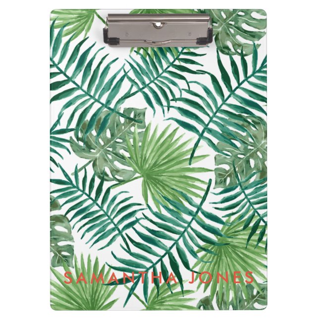 Porte-bloc Green Palm Feuille tendance Classic Modern (Devant)