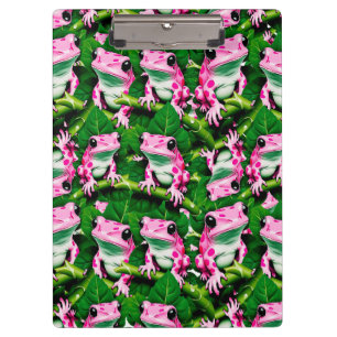 Porte-bloc Grenouille Rose Sur La Feuille Verte Motif Design