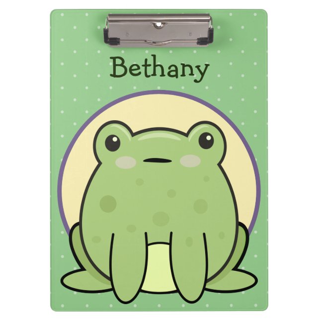 Porte-bloc Grenouille verte Kawaii personnalisée  (Devant)