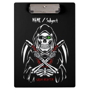 Porte-bloc Grim Reaper Scythe Décès Skeleton Bones Halloween