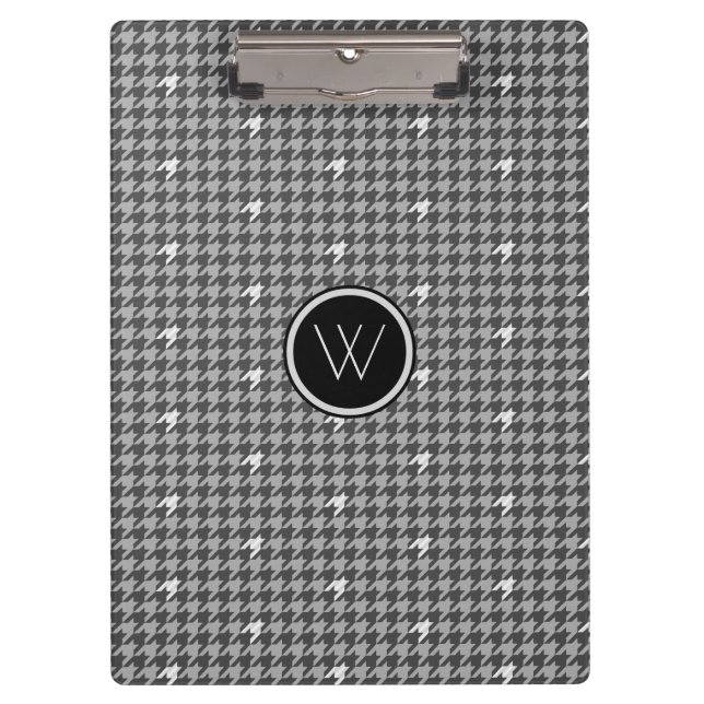 Porte-bloc Gris avec Porte - bloc Houndstooth Accent Argent (Devant)