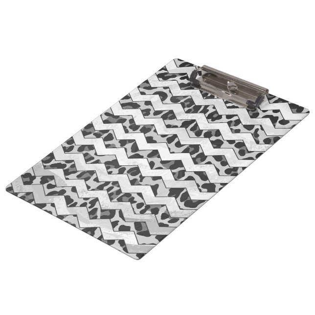 Porte-bloc Gris léopard Chevron et gris clair (Incliné)
