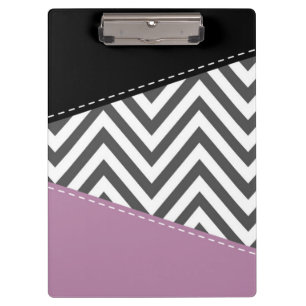 Porte-bloc Gris Zigzag, Gris Chevron, Motif Zigzag, Violet