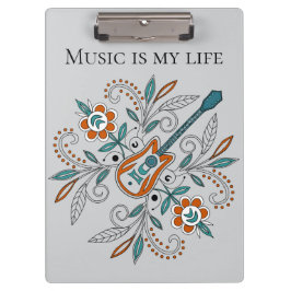 Porte-bloc Guitare Boho Rock’n’Roll avec fleurs