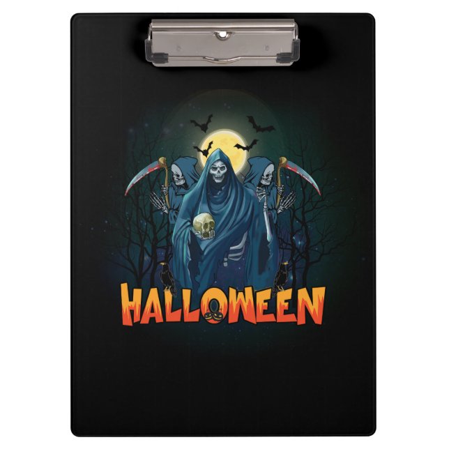 Porte-bloc Halloween de nuit squelette effrayant, Mon humeur  (Devant)