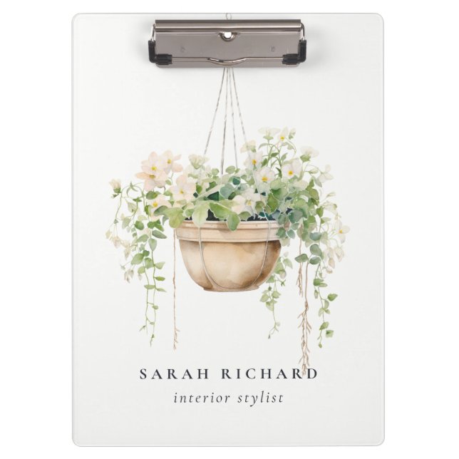 Porte-bloc Hanging Floral House Plante Aquarelle Botanique (Devant)
