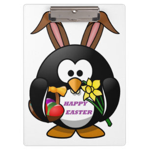 PORTE-BLOC "HAPPY EASTER" PENGUIN BUNNY