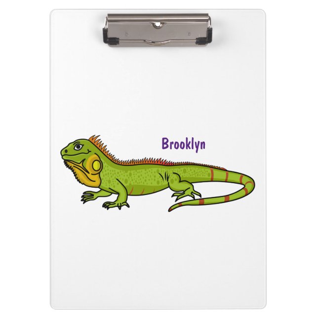 Porte-bloc Happy green iguana cartoon (Devant)