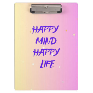 Porte-bloc Happy Mind Clipboard – Motivational & Office Decor