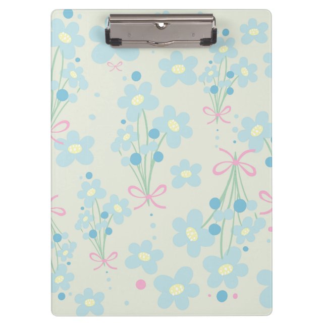 Porte-bloc Harmonie bleu et rose doux (Devant)