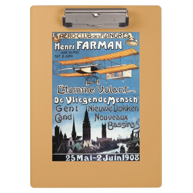 Porte-bloc Henry Farman pilote l'affiche de promo d'homme de (Devant)