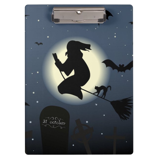 PORTE-BLOC "HEUREUX HALLOWEEN" WITCH (Devant)