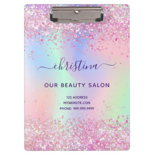 Porte-bloc Holographe de parties scintillant rose vif