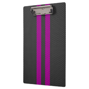 Porte-bloc Hot Fuchsia Pink Racing Stripes Carbon Fiber Style