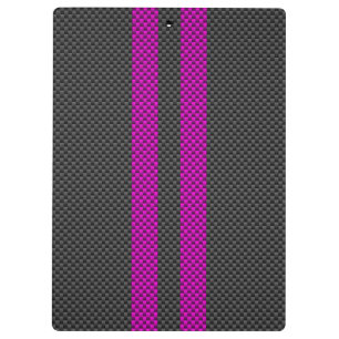Porte-bloc Hot Fuchsia Pink Racing Stripes Carbon Fiber Style