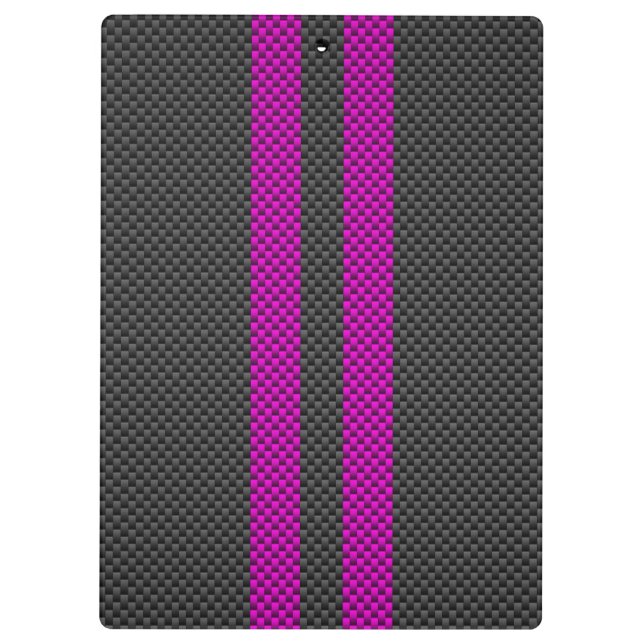 Porte-bloc Hot Fuchsia Pink Racing Stripes Carbon Fiber Style (Dos)