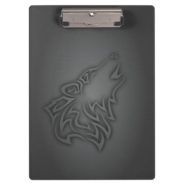 Porte-bloc Howling Wolf Tribal Black (Devant)