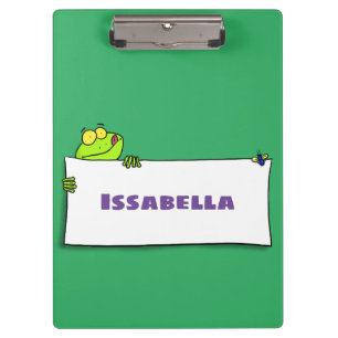 Porte-bloc Illustration de dessin animé de grenouille verte m