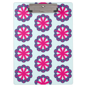 Porte-bloc Illustration de formes florales violettes et roses