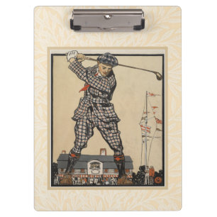 Porte-bloc Illustration de golf vintage d'Edward Penfield