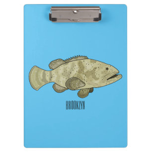Porte-bloc Illustration de la caricature du poisson de mérou