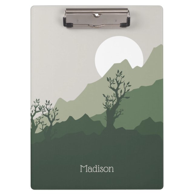Porte-bloc Illustration de la nature de nom personnalisé (Devant)