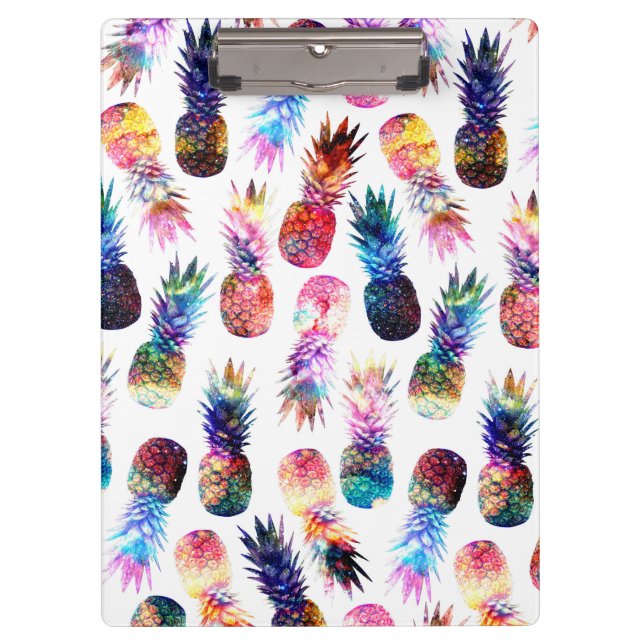 Porte-bloc Illustration de l'aquarelle et des ananas nébuleux (Devant)
