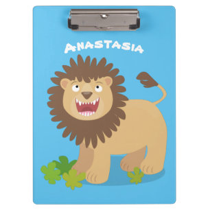 Porte-bloc Illustration de l'effervescence de lions heureux