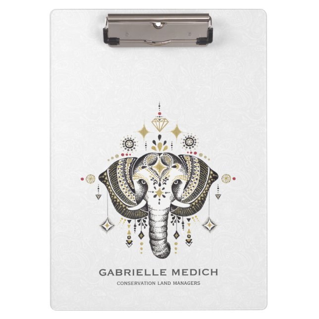 Porte-bloc Illustration de tête d'éléphant tribal (Devant)