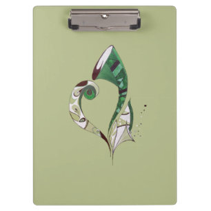 Porte-bloc Illustration d'encre abstraite verte dessinée à la