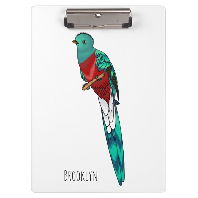 Porte-bloc Illustration d'oiseau de quetzal resplendissant (Devant)