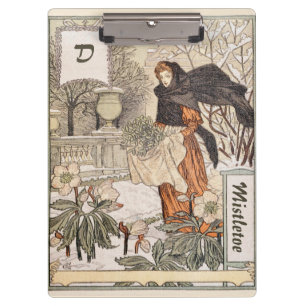 Porte-bloc Illustration du jardin d'hiver de décembre Art nou