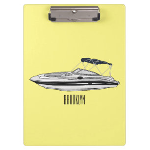 Porte-bloc Illustration d'un bateau à moteur