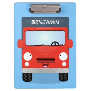 Porte-bloc Illustration d'un camion kawaii rouge mou