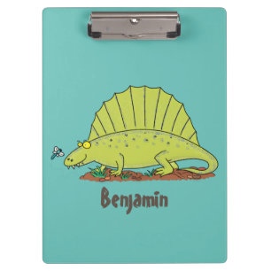 Porte-bloc Illustration d'un dimétrodon vert mignon