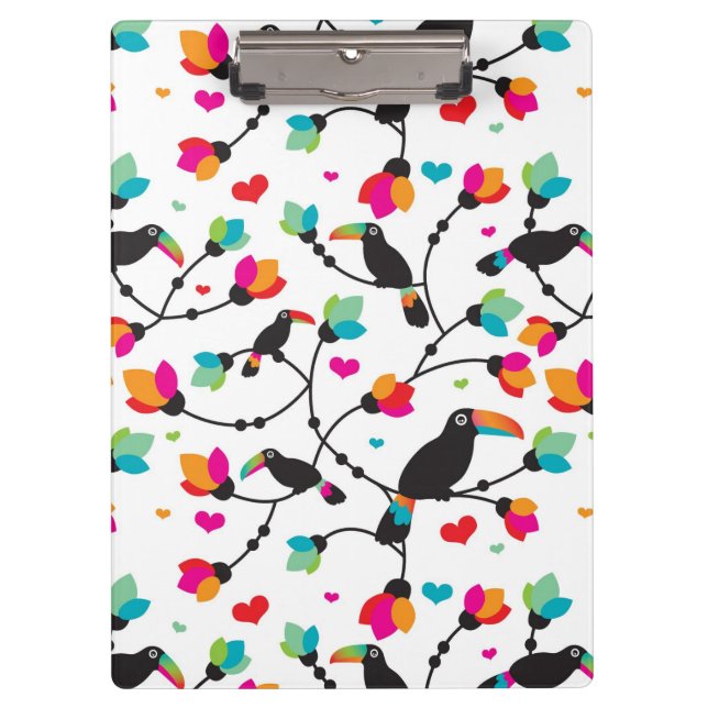 Porte-bloc illustration tropicale d'oiseau mignon de toucan (Devant)