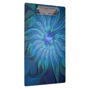 Porte-bloc Imaginaire Fleur Bleue Motif, Art Fractal Abstrait