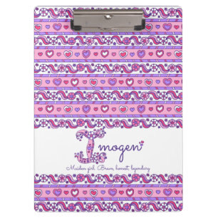Porte-bloc Imogen nom signifiant lettre de coeur I porte - bl