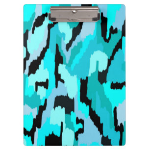 Porte-bloc Impression Abstraite turquoise et noire