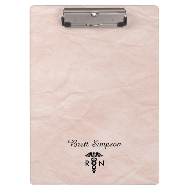 Porte-bloc Infirmière inscrite en rose personnalisée (Devant)