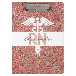 Porte-bloc Infirmière inscrite personnalisée Parties scintill