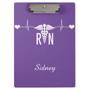Porte-bloc Infirmière inscrite (RN) EKG Caduceus Symbole Cli