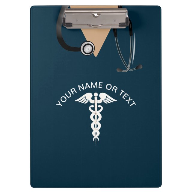 Porte-bloc Infirmière Scrub Top Turquoise Personnalisé (Devant)