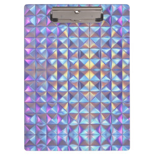 Porte-bloc Iridescendance en or, bleu et violet géométrique 2