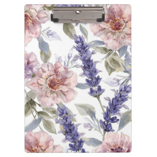 Porte-bloc Jardin floral aquarelle pivoine lavande